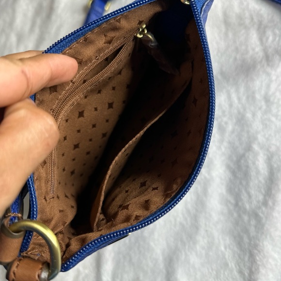 Fossil Blue Leather Shoulder Bag - Picture 2 of 4